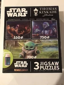 Star Wars 3-Jigsaw Puzzles by Thomas Kinkade Station Three Interlocking Puzzles - Picture 1 of 7