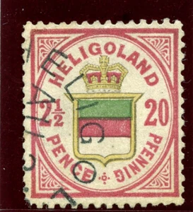 Heligoland 1876 QV 20pf rose, green & yellow very fine used. SG 15. - Picture 1 of 1