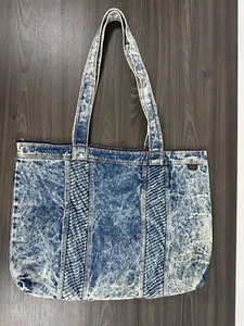 Vintage 80s Shane Denim Tote Bag Large Blue Acid Wash - Picture 1 of 18