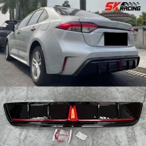 Labio difusor trasero aspecto carbono ABS negro brillante negro rojo para Toyota Corolla 20-24 - Imagen 1 de 30