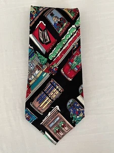 NICOLE MILLER Men's 100% Silk Necktie Designer CHRISTMAS Multi-Colored 0224 - Picture 1 of 4