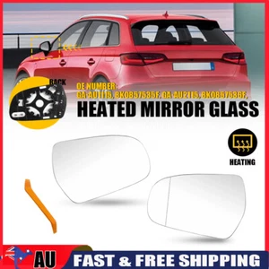 Left LH Right RH Side Mirror Glass Heated w/ Base for Audi A3 A4 S4 A5 S5 10-17 - Picture 1 of 16