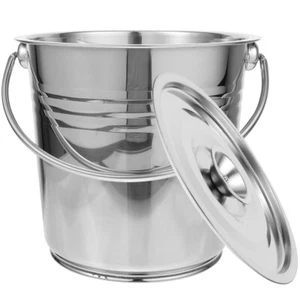 Ash Storage Bucket with Lid Handle Grill Charcoal Bucket Metal Charcoal Bin for - Picture 1 of 12