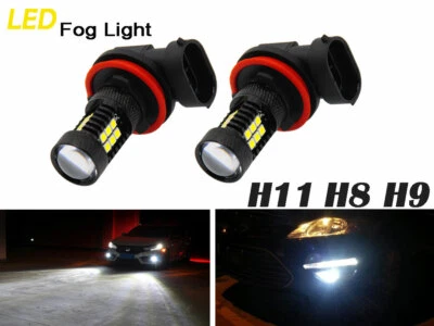 2x Bright 80W White Conversion H11 H8 H9 Car Truck Fog Lights LED Bulbs 6000K - Image 1 of 4