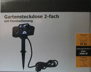 Gartensteckdose 2-fach mit Fernbedienung - Bild 1 von 2