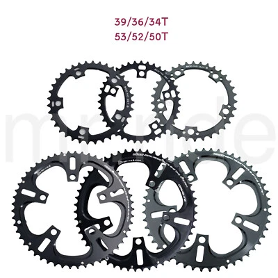 DRIVELINE Chainring BCD 110,Road Bike 53/52/50/39/36/34T 7075 AL,Black,11Speed - Image 1 of 4