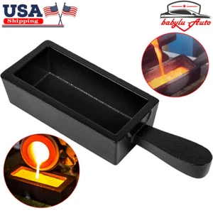 100 oz Cast Iron Loaf Bar Ingot Mold w/ Handle Melting Gold Silver Copper Brass - Picture 1 of 12