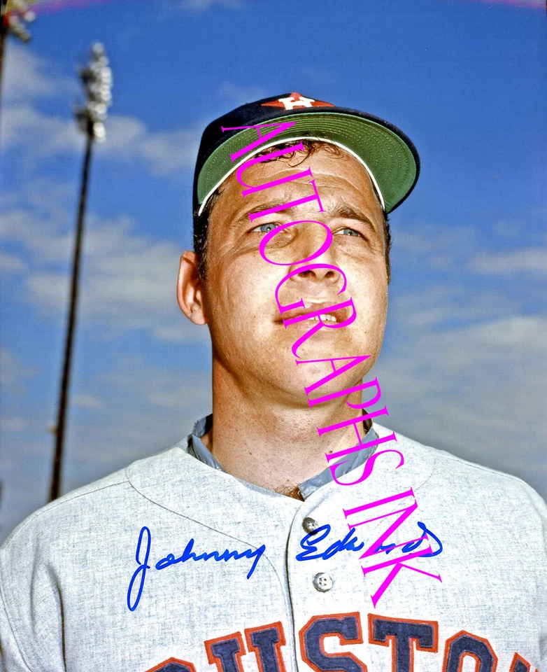 约翰尼·爱德华兹亲笔签名 8 x 10 休斯顿太空人队 Topps Vault — 第 1/1 张图片