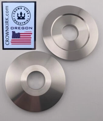 CROWN KIRK INDUSTRIAL Arbor Bench Grinding Washers 3-3/8" OD x 1.00" ID - Stainless Steel CNC Machined