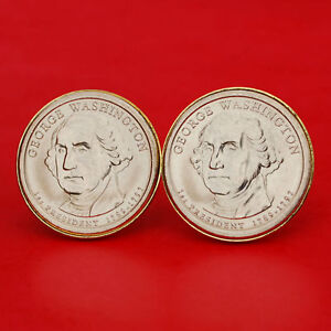 2007 Presidential Dollar BU UNC Münzmanschettenknöpfe - George Washington (1789−1797)