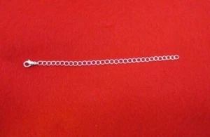 6 INCH  SILVER PLATED 4MM NECKLACE EXTENDER WITH 12MM LOBSTER CLAW CLASP - Picture 1 of 1