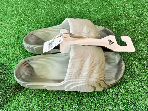 Adidas Adilette 22 Uomo Taglia 13 (IG7494) Pantofole Wonder Silver Autentiche NUOVE