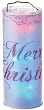Lights Up Battery Operated LED Hanging Merry Christmas Cylinder 12 Inch Midwest