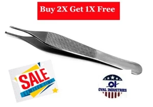 Adson Pinza per Tessuti Chirurgica 4,7" 1x2 Denti Grado Tedesco Precisione 2X - Foto 1 di 4