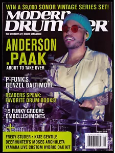 MODERN DRUMMER MAGAZINE August 2019 Anderson Paak Benzel Baltimore Studer $0 SH - Foto 1 di 2