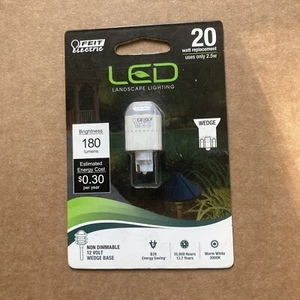 Wedge Base 2.5 Watt 12 Volt Landscape Pathway Bulb 180 Lumens FEIT LVW18/LED - Picture 1 of 3