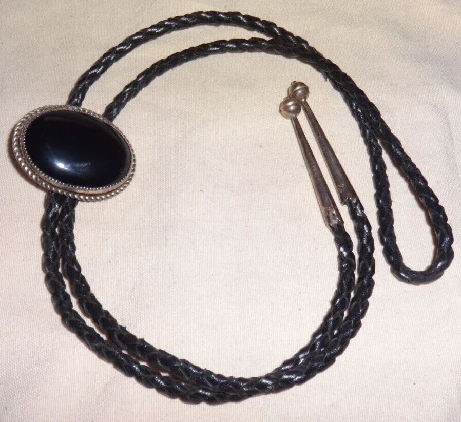 Begay Navajo Sterling Silver Black Onyx Men’s Bolo Tie - Image 1 of 1