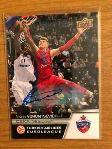 2015/16 Upper Deck Euroleague Andrey Vorontsevich autograph CSKA Moscow - Picture 1 of 1