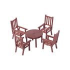 5 Sets Model Tables And Chairs Brown Leisure Suit Table And Chair Model Plastic