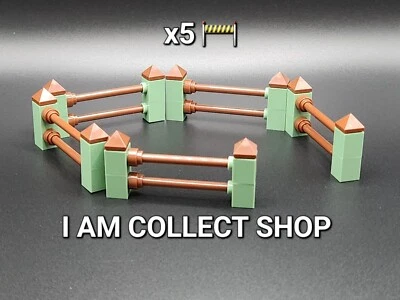 LEGO BARRIERE BARRIER CLOTURE FENCE MOC (40 PIECES) LOT DE 5 (NEUF) - Photo 1/3