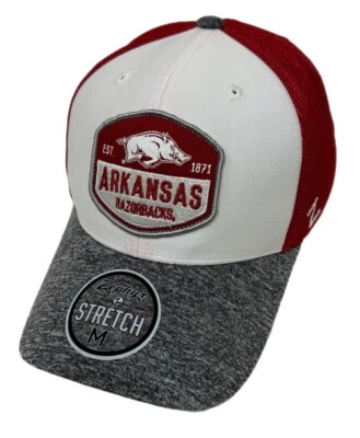 Zephyr NCAA Arkansas Razorbacks “Trey” Curved Bill Stretch Fit Hat BRAND NWT - Image 1 of 4