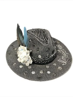 Шляпа женская Tazzle's 1 из 1 на заказ вестерн/федора серая войлочная «Бесплатно как птица» - Изображение 1 из 4