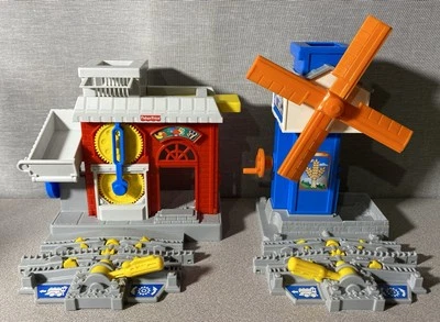 Vintage 2003 Fisher Price Geotrax Working Town Windmill & Grain Mill - EUC!! - Image 1 of 4