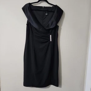 Jessica Howard Evenings Elegant Black Women's Dress Cocktail Size 16 Vneck - Picture 1 of 4