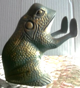 Frog Cast-Iron Heavy-Duty Doorstop Bookend Decor 5.5x6x3" VINTAGE - Picture 1 of 9