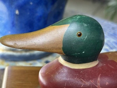 VINTAGE SIGNED 1983 RON FISHER DUCK DECOY MOUNTED CUSTOM MALLARD WOODEN BOX - Image 1 of 4