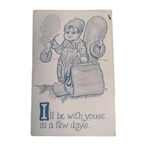 Postcard Dutch Kid Comics Little Boy Smoking Miss You Unposted - Picture 1 of 3