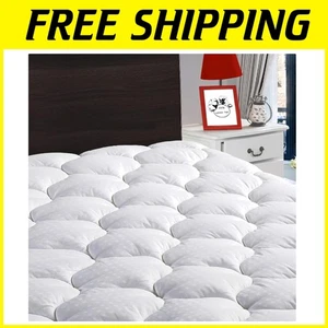 Luxury King Mattress Pad with Down Alternative Filling - Picture 1 of 11