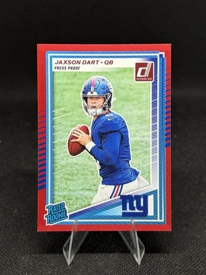 Jaxson Dart 2025 Panini Donruss - Rated Rookie Red Press Proof RC #400 Giants - Image 1 of 2