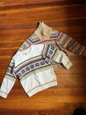 Janie & Jack Christmas Sweaters Set of Two Boys Size 4 - Image 1 of 4