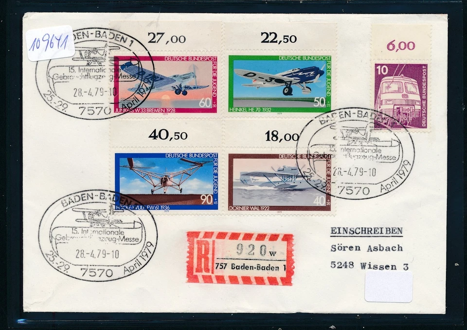 109641) Reco-Brief, RZ 757 Baden-Baden 1 "w", SST Gebrauchtflugzeugmesse 1979 - Bild 1 von 1