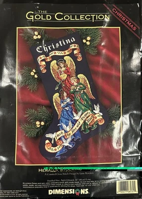 Kit Punto de Cruz Colección Oro Medias Ángeles Heraldo Dimensiones 8531 Foto 1 de 4