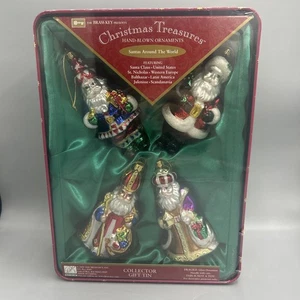 Christmas Treasures Ornaments Santas Around the World w/ Collector Tin Vintage - Picture 1 of 6