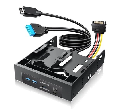 Frontpanel Kartenleser USB-HUB Einbaurahmen 2,5" 3,5" HDD in 5,25 Zoll Schacht - Bild 1 von 4