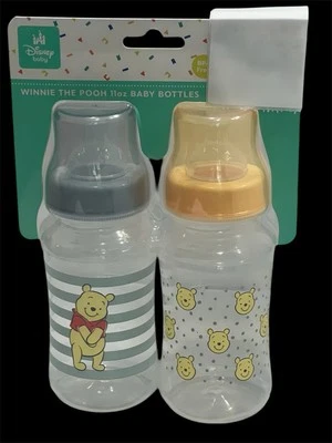 Biberones Disney Baby Winnie the Pooh cuello ancho flujo medio libre de BPA 11 OZ gris Foto 1 de 4