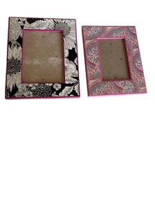 Set Of 2 Pink Floral & Paisley 4x6 Picture Frames - Picture 1 of 6