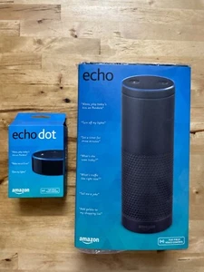 Amazon Echo Dot 2nd Generation Smart Speaker and full size speaker - Black - Picture 1 of 2