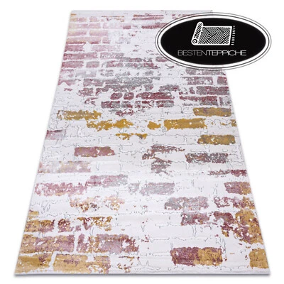 Tapetes modernos de tecido grosso e denso "Dizayn" acrílico exclusivo 125 azulejos rosa - Imagem 1 de 4