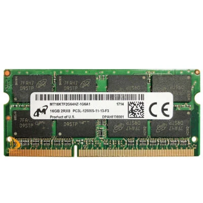 Micron 16GB 2RX8 PC3L-12800S DDR3-1600Mhz 1.35V Laptop SO-DIMM MACBOOK Memory - Image 1 of 4