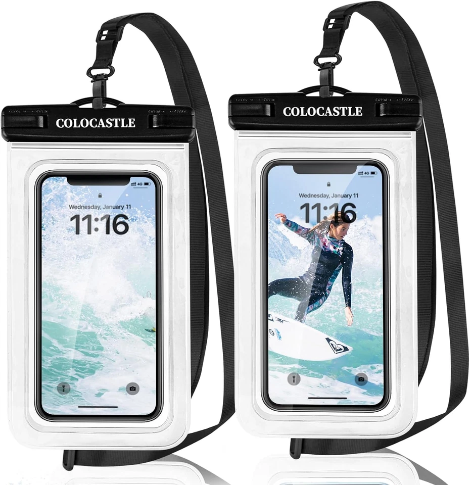 Custodia Impermeabile Smartphone, 2 Pezzi IPX8 Cover Cellulare Sacca Mare Subacq - Immagine 1 di 4
