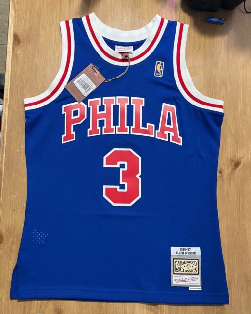 Men's Mitchell & Ness Allen Iverson Black Philadelphia 76ers Hardwood  Classics Christmas Swingan Collection Jersey