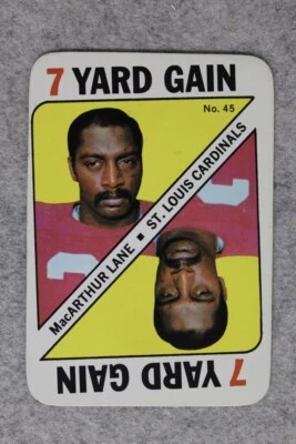 1971 Topps Game Football #45 MACARTHUR LANE 7 YARD GAIN - ST LOUIS CARDINALS - Image 1 of 2