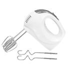 Compact and Stylish Hand Mixer Set with Beaters and Whisk 6 Speeds White Color