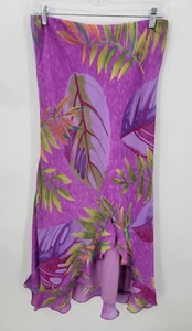 Midnight Velvet Skirt Womens 14 Purple Hawaiian Floral Chiffon Mermaid Fairy Y2K - Picture 1 of 7