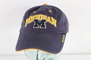 Vintage Distressed Spell Out University of Michigan Cotton Dad Hat Cap Blue - Imagen 1 de 8
