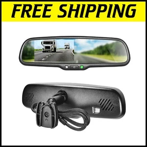10.5" Anti-Glare Rear View Mirror for Cars with 4.3" LCD - Includes Mounting Kit - Picture 1 of 10